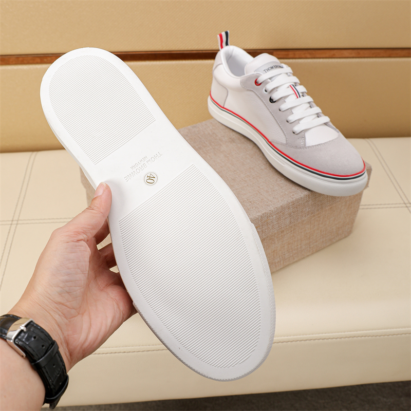 Thom Browne White Leather Sneakers with Signature Stripe Detail - Size 38-44 4 i1742195064517 5949 0 2