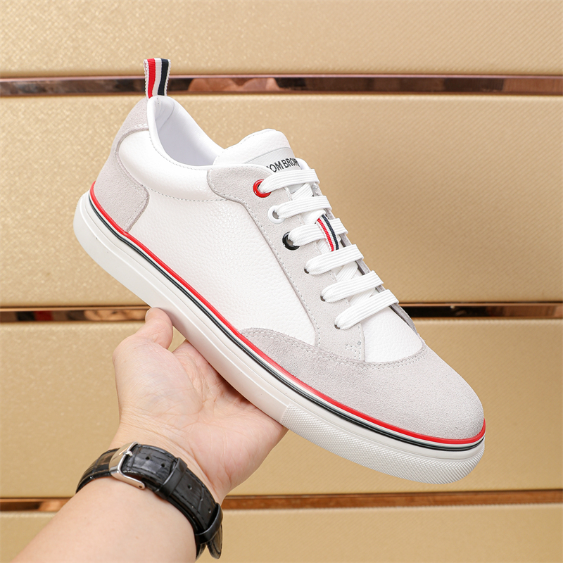 Thom Browne White Leather Sneakers with Signature Stripe Detail - Size 38-44 9 i1742195065209 8 0 7