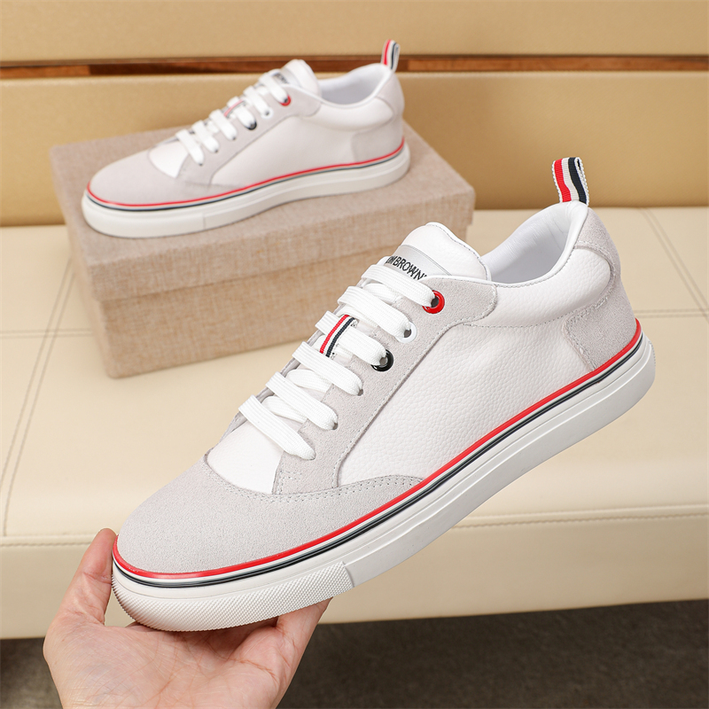 Thom Browne White Leather Sneakers with Signature Stripe Detail - Size 38-44 3 i1742195065212 3671 0 1