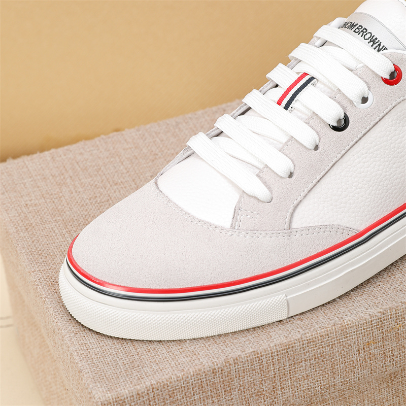 Thom Browne White Leather Sneakers with Signature Stripe Detail - Size 38-44 6 i1742195065377 4440 0 4