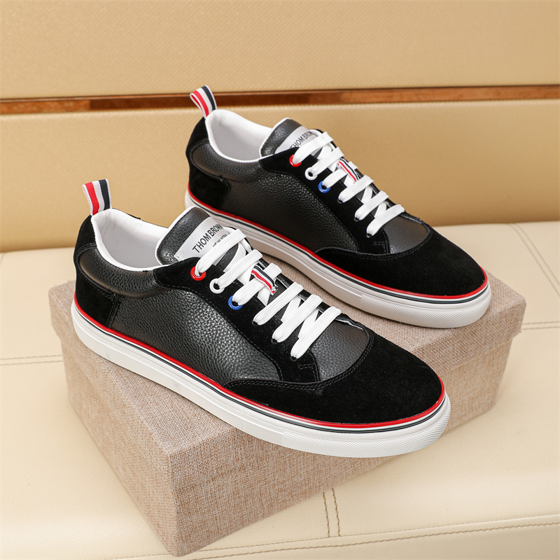 Thom Browne Men's Leather Sneakers with Signature Stripe Detail 4 i1742195082670 5689 0 2