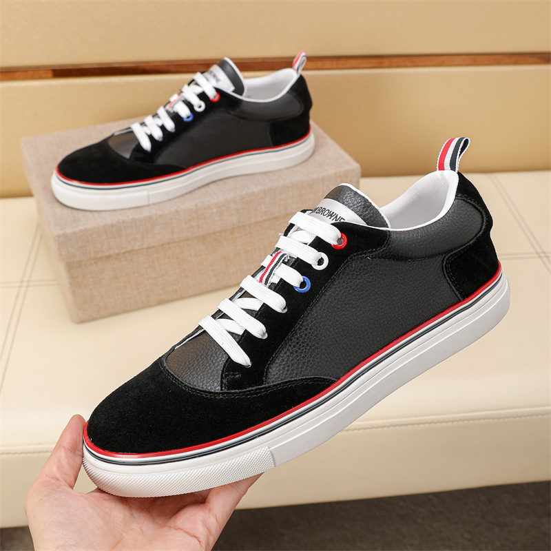 Thom Browne Men's Leather Sneakers with Signature Stripe Detail 6 i1742195082674 7090 0 4