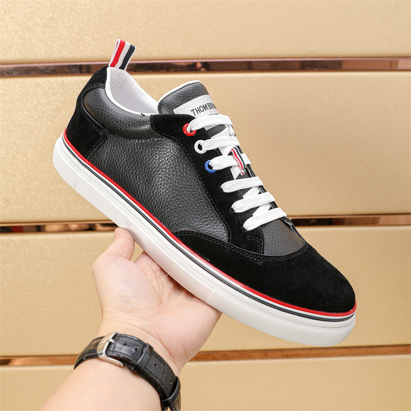 Thom Browne Men's Leather Sneakers with Signature Stripe Detail 10 i1742195083087 6141 0 8