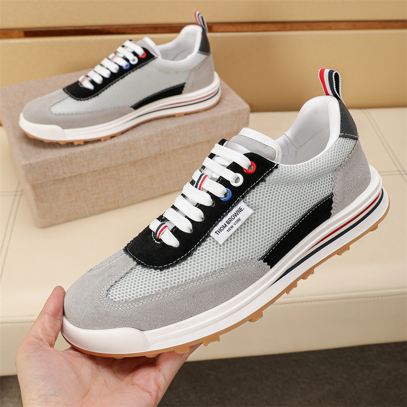 Thom Browne Men's Leather Sneakers with Signature Stripe Detail, Size 38-44 4 i1742195364251 2088 0 2