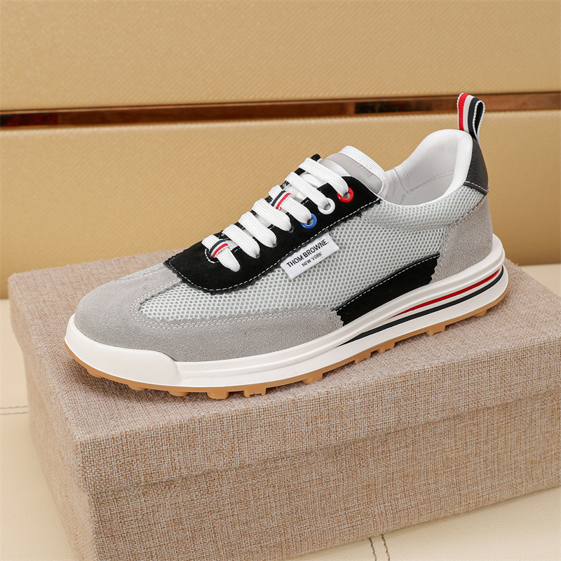 Thom Browne Men's Leather Sneakers with Signature Stripe Detail, Size 38-44 3 i1742195364493 7699 0 1