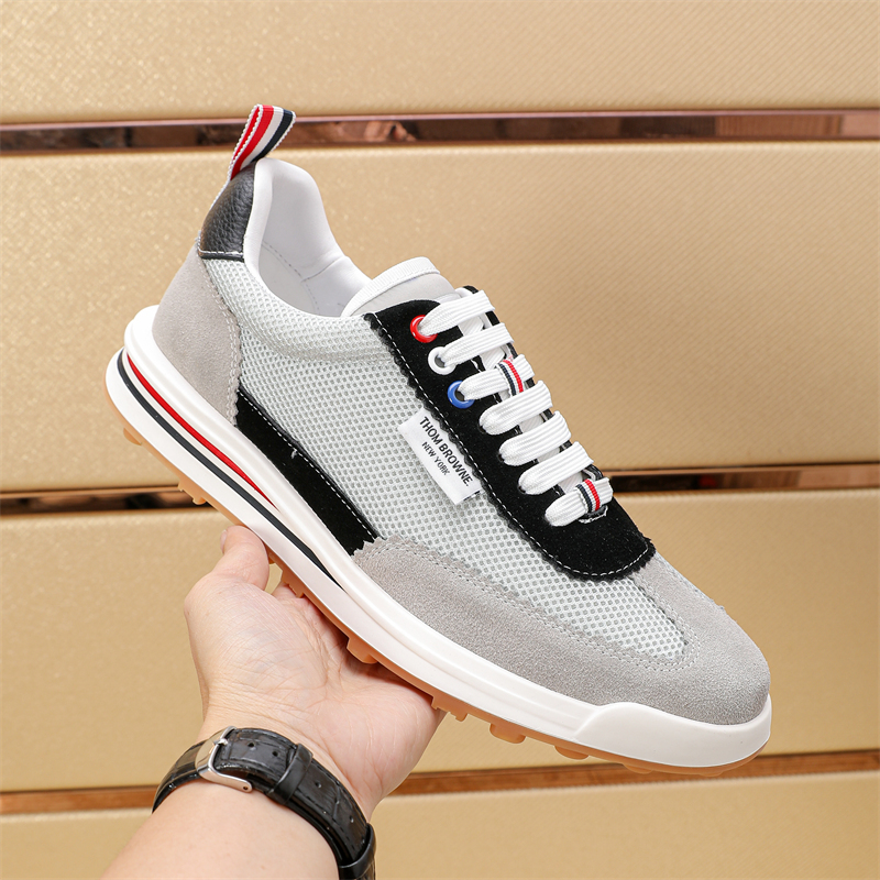 Thom Browne Men's Leather Sneakers with Signature Stripe Detail, Size 38-44 10 i1742195365022 6414 0 8