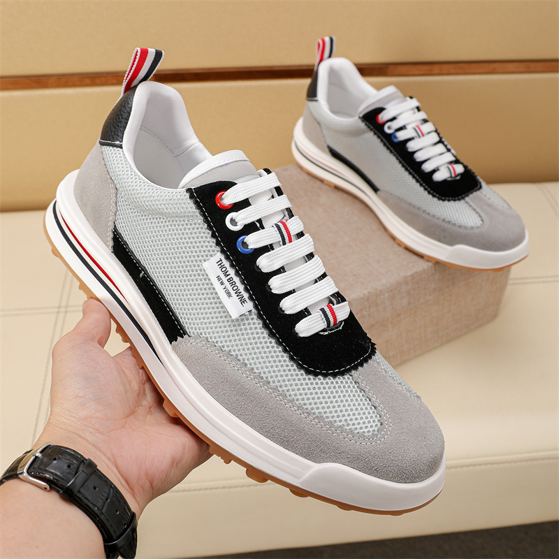 Thom Browne Men's Leather Sneakers with Signature Stripe Detail, Size 38-44 6 i1742195365024 2440 0 4