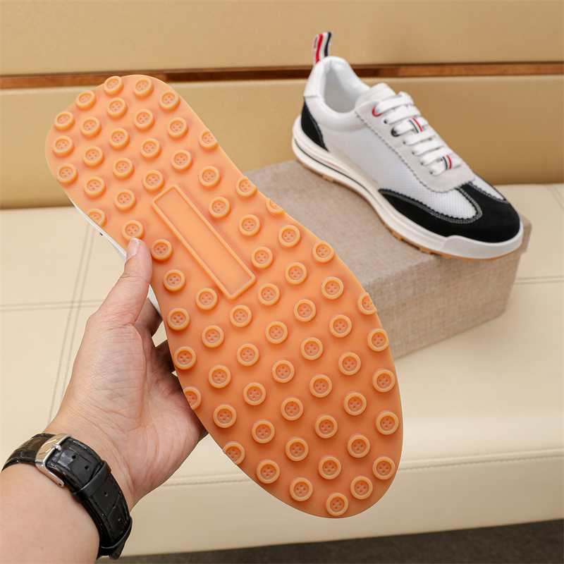 Thom Browne Men's Leather Low-Top Sneakers with Signature Stripe Detail 5 i1742195382242 991 0 3