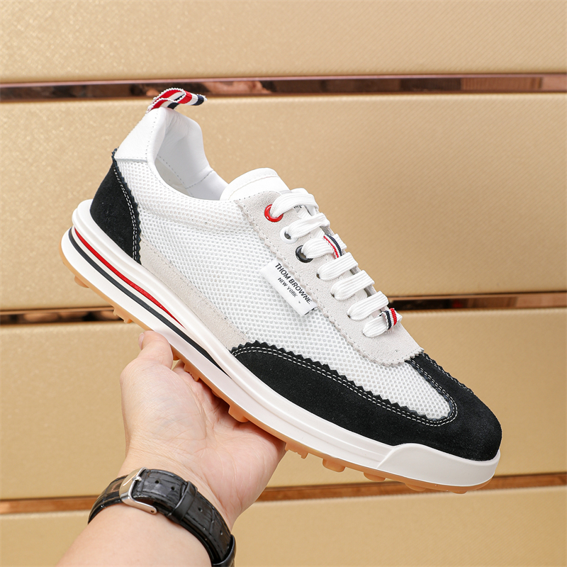 Thom Browne Men's Leather Low-Top Sneakers with Signature Stripe Detail 4 i1742195382247 6236 0 2