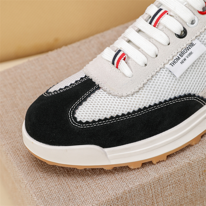 Thom Browne Men's Leather Low-Top Sneakers with Signature Stripe Detail 7 i1742195382419 6991 0 5