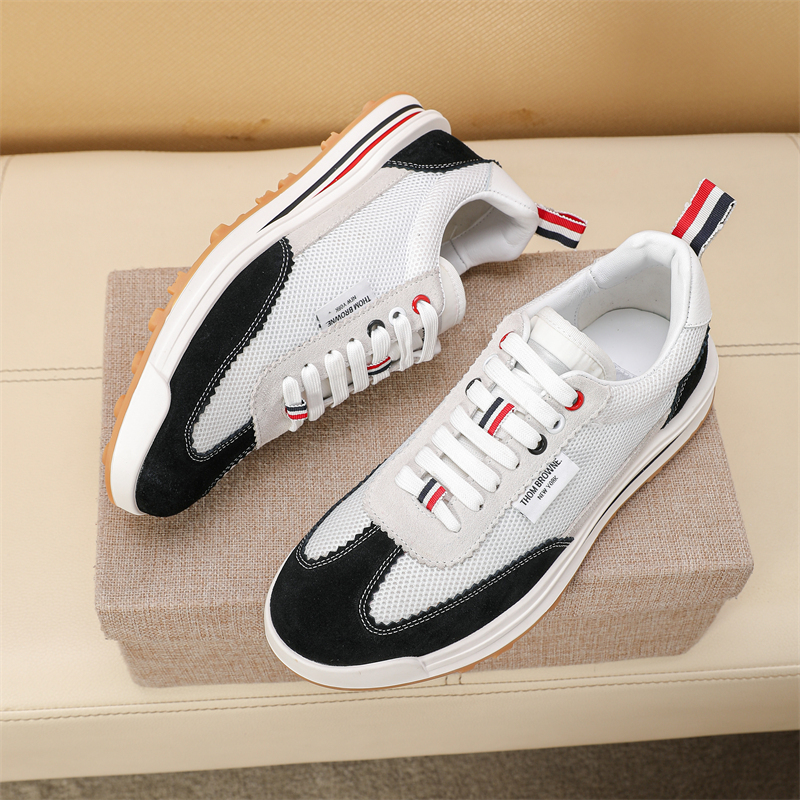 Thom Browne Men's Leather Low-Top Sneakers with Signature Stripe Detail 9 i1742195382896 2280 0 7