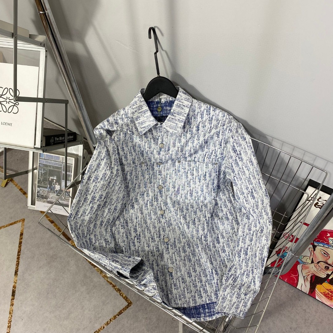 Dior Kleidung Mäntel & Jacken Hemden & Blusen Blau Silber Weiß Unisex Baumwolle Denim Fashion