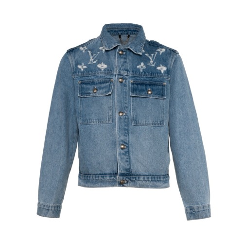 Louis Vuitton Cloud Dog Denim Jacket, Washed Distressed Monogram, Fashionable 1 Louis Vuitton Cloud Dog Denim Jacket, Washed Distressed Monogram, Fashionable