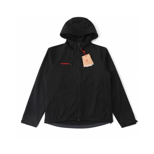Mammut Macun 2.0 Softshell Jacket, Red Logo, Hooded, Water-Resistant, Black 1 Mammut Macun 2.0 Softshell Jacket, Red Logo, Hooded, Water-Resistant, Black
