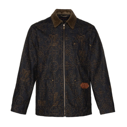 Louis Vuitton Arabesque Monogram Denim Jacket Gold Embroidery - Limited Edition 1 Louis Vuitton Arabesque Monogram Denim Jacket Gold Embroidery - Limited Edition