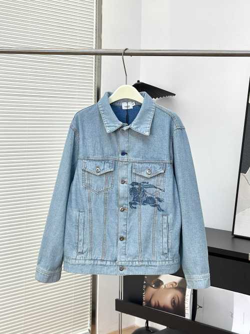 Burberry Vintage Wash Denim Jacket with Equestrian Knight Appliqué 1 Burberry Vintage Wash Denim Jacket with Equestrian Knight Appliqué