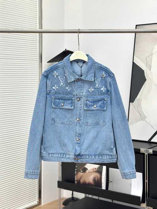 Louis Vuitton Cloud Dog Denim Jacket, Washed Distressed Trucker Coat 1 Louis Vuitton Cloud Dog Denim Jacket, Washed Distressed Trucker Coat