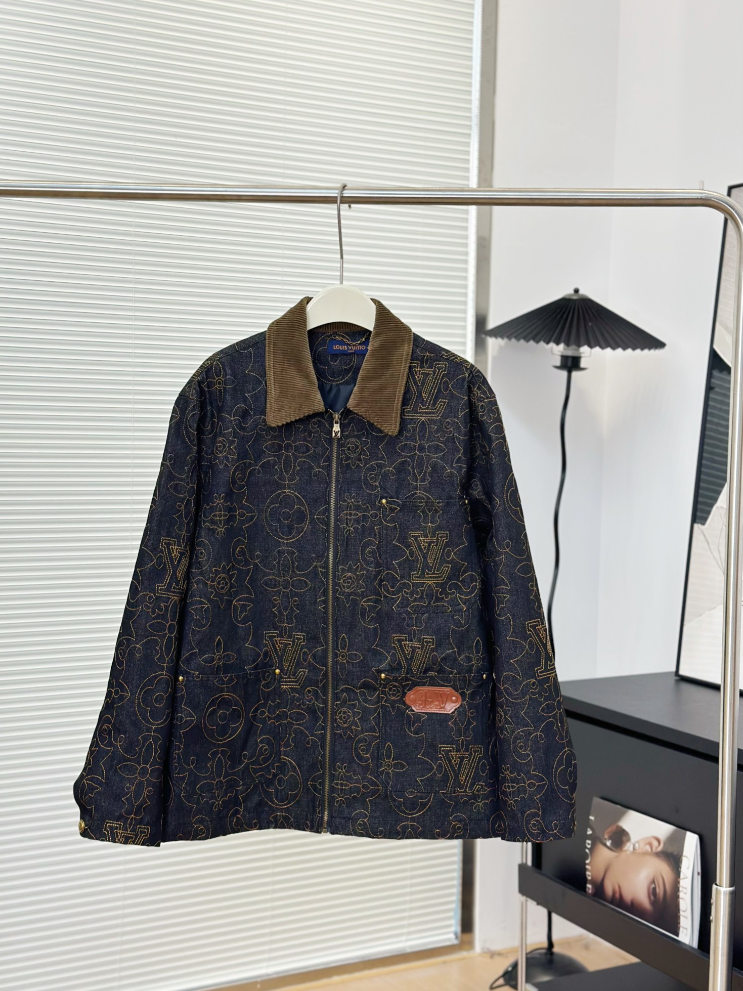 Louis Vuitton Gold Thread Embroidered Monogram Denim Jacket - Western Style