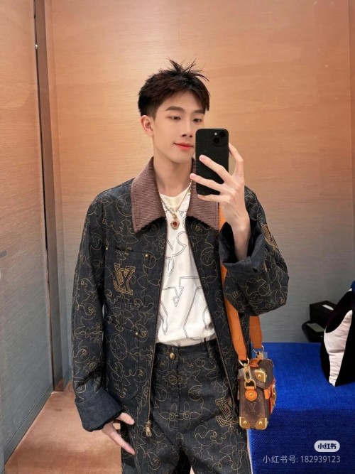Louis Vuitton Arabesque Monogram Denim Jacket, Gold Embroidered, Limited Edition 1 Louis Vuitton Arabesque Monogram Denim Jacket, Gold Embroidered, Limited Edition