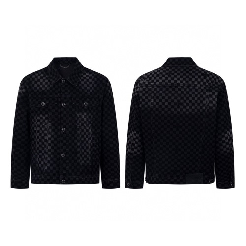 Louis Vuitton 2025 Flocked Checkered Denim Jacket - Limited Edition 1 Louis Vuitton 2025 Flocked Checkered Denim Jacket - Limited Edition