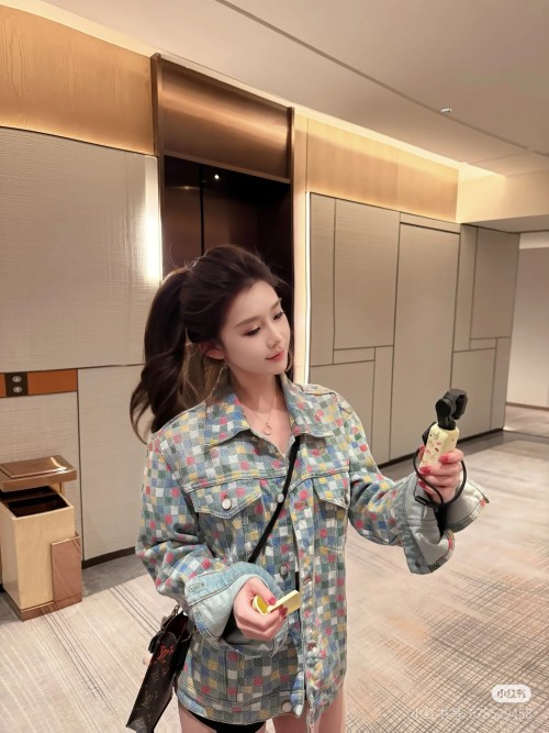 Louis Vuitton 25SS Colorful Checkerboard Denim Jacket 1 Louis Vuitton 25SS Colorful Checkerboard Denim Jacket