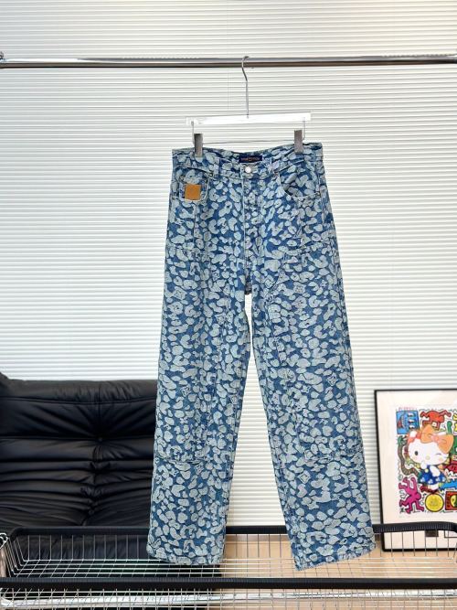 Louis Vuitton x Nigo Leopard Print Denim Jeans - Modern Streetwear 1 Louis Vuitton x Nigo Leopard Print Denim Jeans - Modern Streetwear