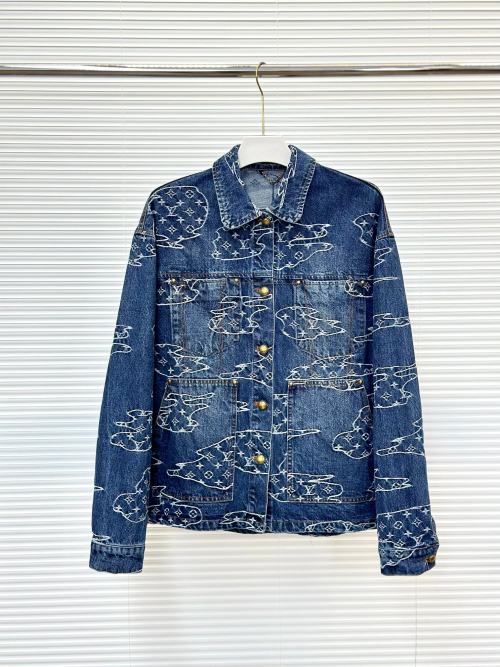 Louis Vuitton ss25 Denim Jacket Cloud Print With Adjustable Waist 1 Louis Vuitton ss25 Denim Jacket Cloud Print With Adjustable Waist