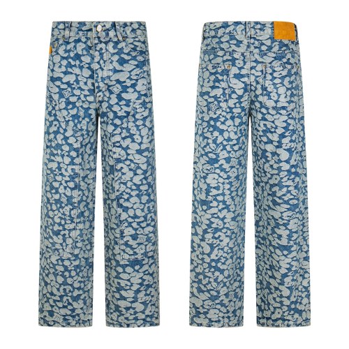 Louis Vuitton x Nigo Collaboration Leopard Print Denim Jeans - Limited Edition 21 Louis Vuitton x Nigo Collaboration Leopard Print Denim Jeans - Limited Edition