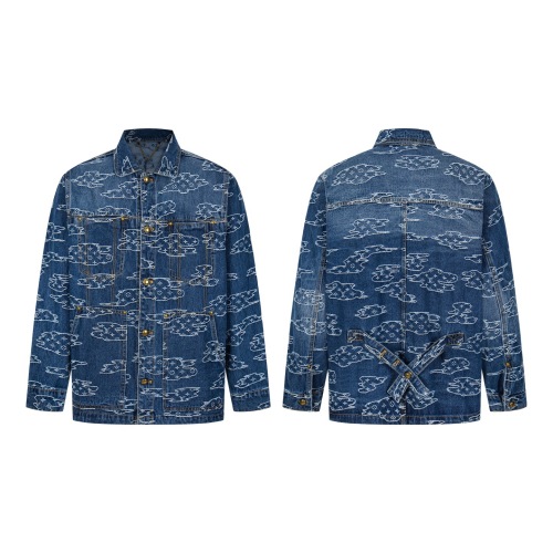 Louis Vuitton x Nigo Cloud Print Denim Jacket, Button Closure, Adjustable Waist 1 Louis Vuitton x Nigo Cloud Print Denim Jacket, Button Closure, Adjustable Waist