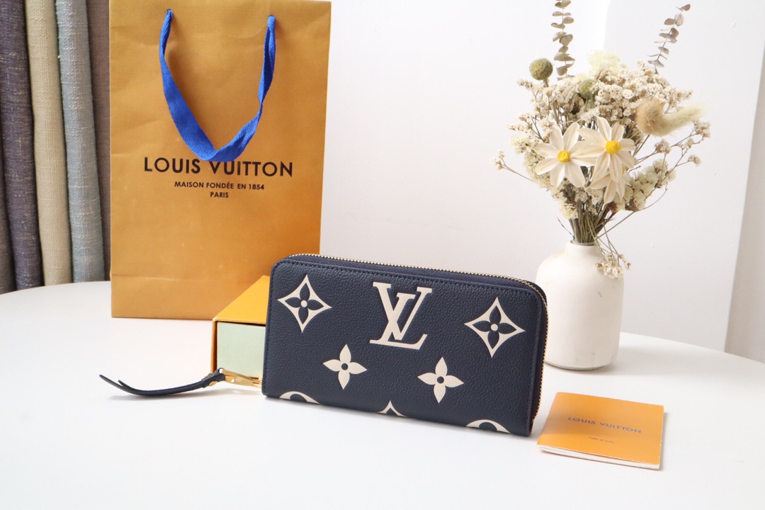 1:1 Replica
 Louis Vuitton Wallet Top Fake Designer
 Blue Gold Empreinte​ M61864