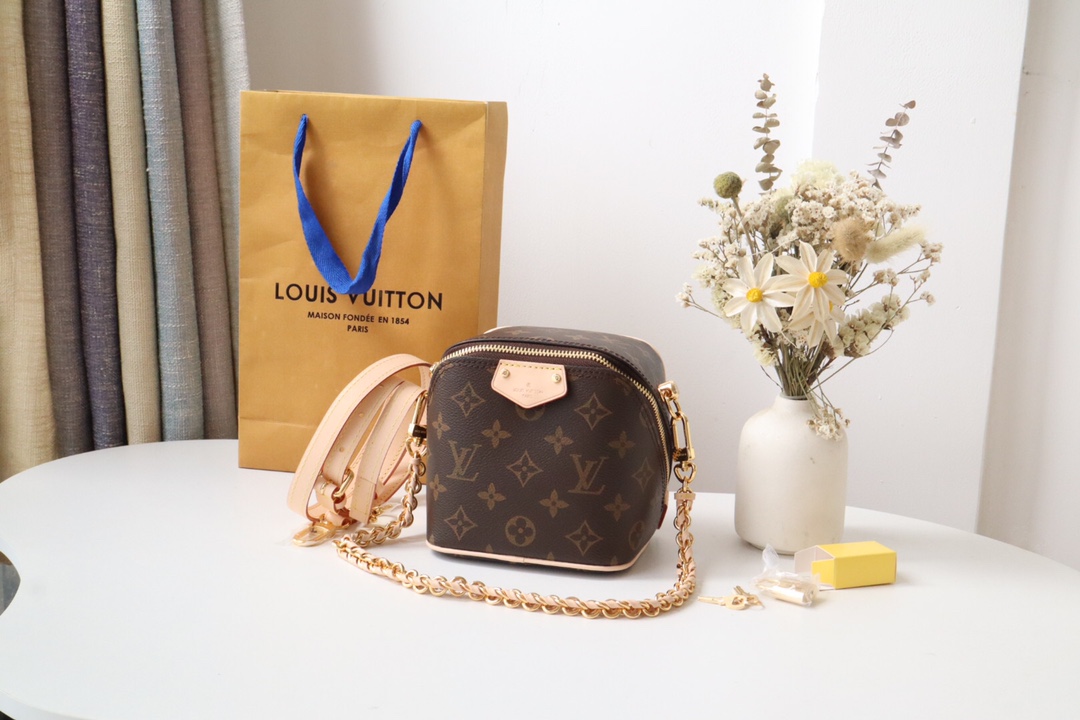Louis Vuitton Bags Handbags Weave Monogram Canvas Cowhide Chains M47096