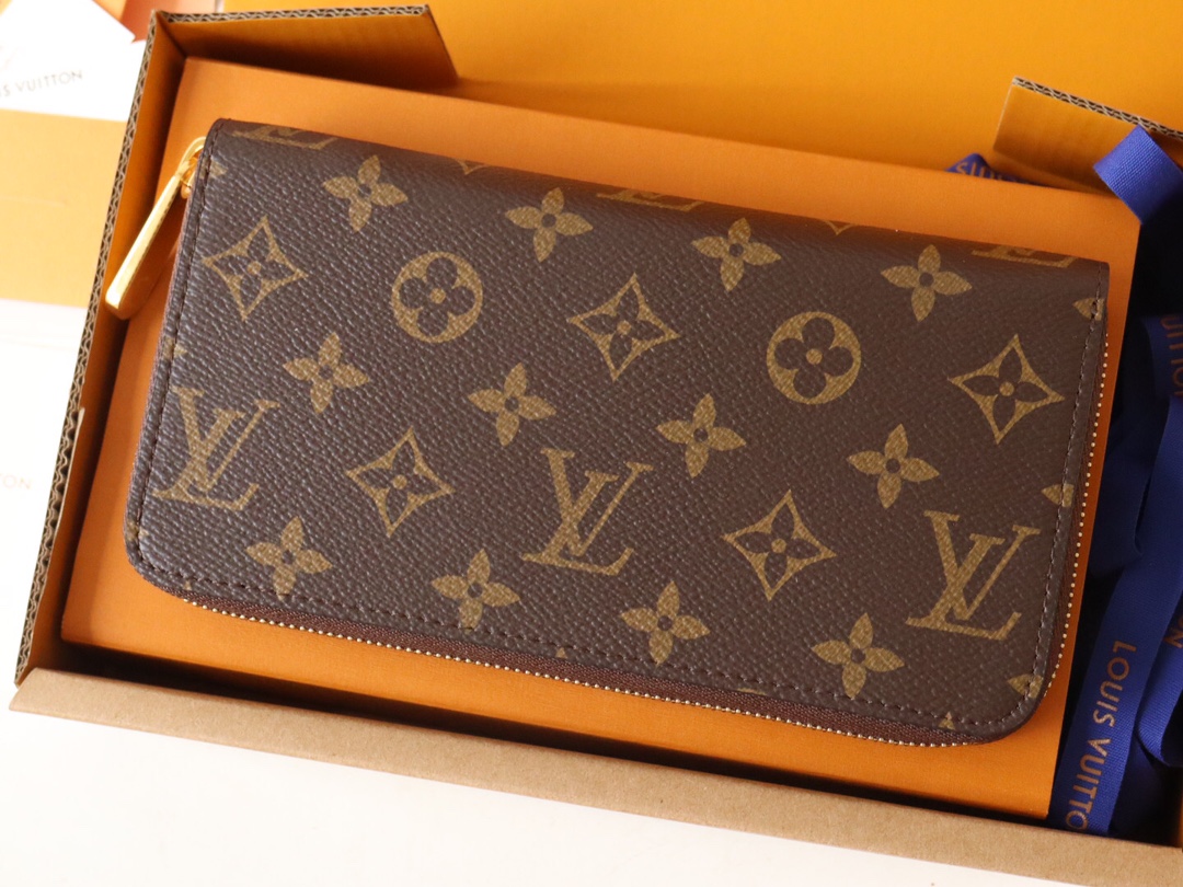 Louis Vuitton Zip-Around Wallet Monogram Canvas -12 Card Slots - Gift Packaging 4 i1731135260 381 1
