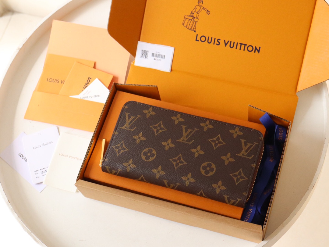 Louis Vuitton Zip-Around Wallet Monogram Canvas -12 Card Slots - Gift Packaging 2 i1731135260 9275 3