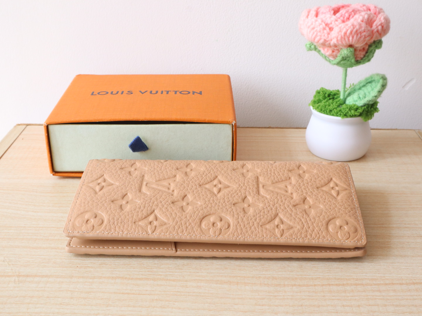 Louis Vuitton Taurillon Leather Multiple Wallet Monogram Embossed - Beige 3 i1742793419081 7775 0 2