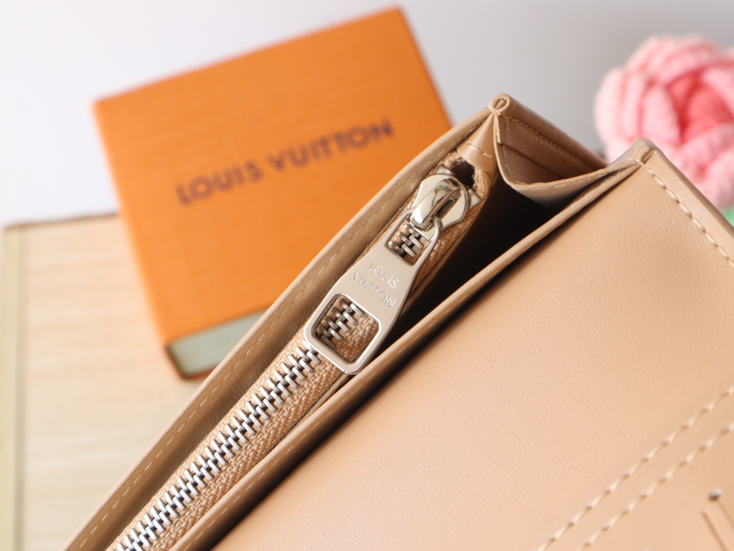 Louis Vuitton Taurillon Leather Multiple Wallet Monogram Embossed - Beige 8 i1742793419537 8876 0 7