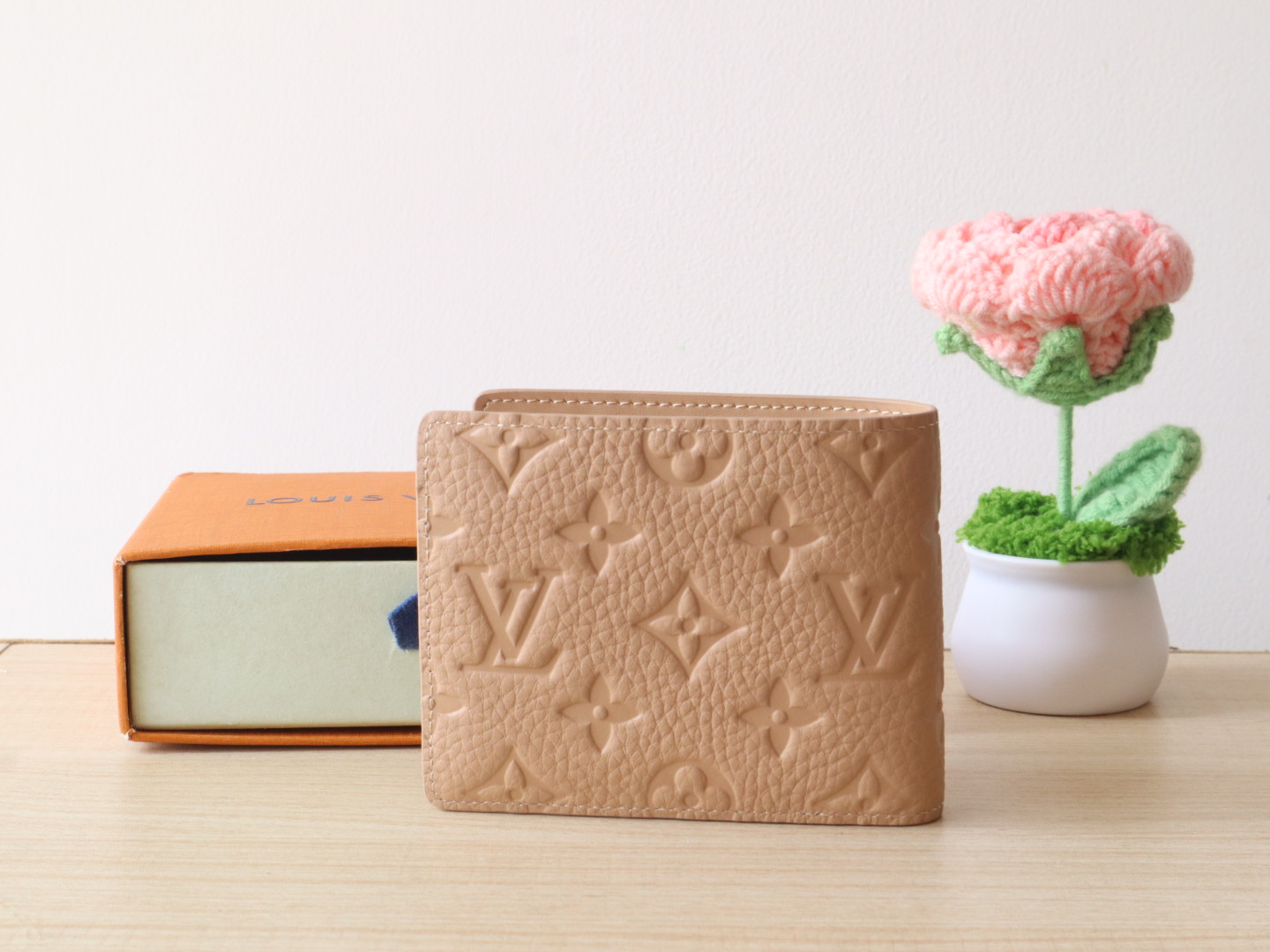 Louis Vuitton Multiple Wallet Taurillon Leather Monogram Embossed Beige 2 i1742793552740 6332 0 1