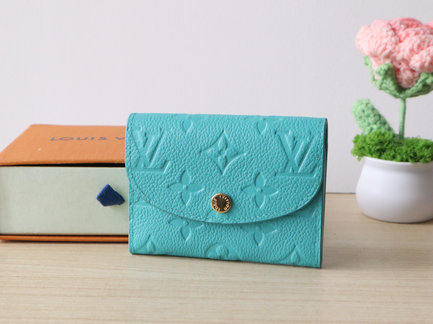 Louis Vuitton Rosalie Coin Purse Monogram Empreinte Leather Turquoise Wallet 2 i1743408862767 8420 0 1