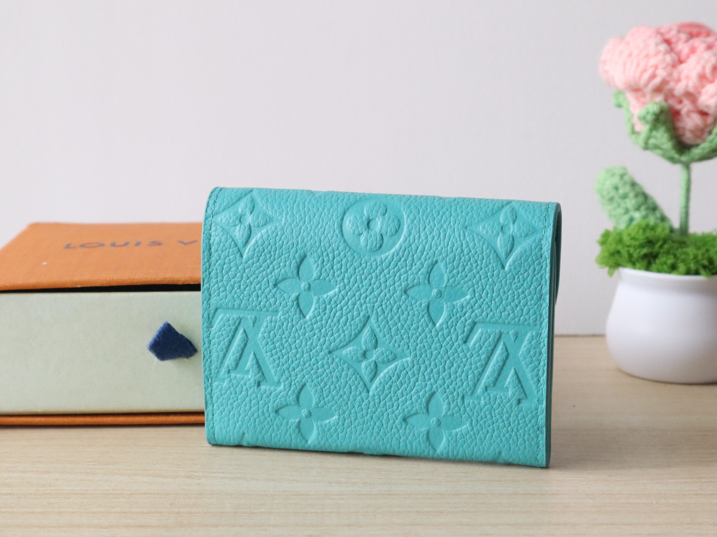 Louis Vuitton Rosalie Coin Purse Monogram Empreinte Leather Turquoise Wallet 3 i1743408862771 6212 0 2
