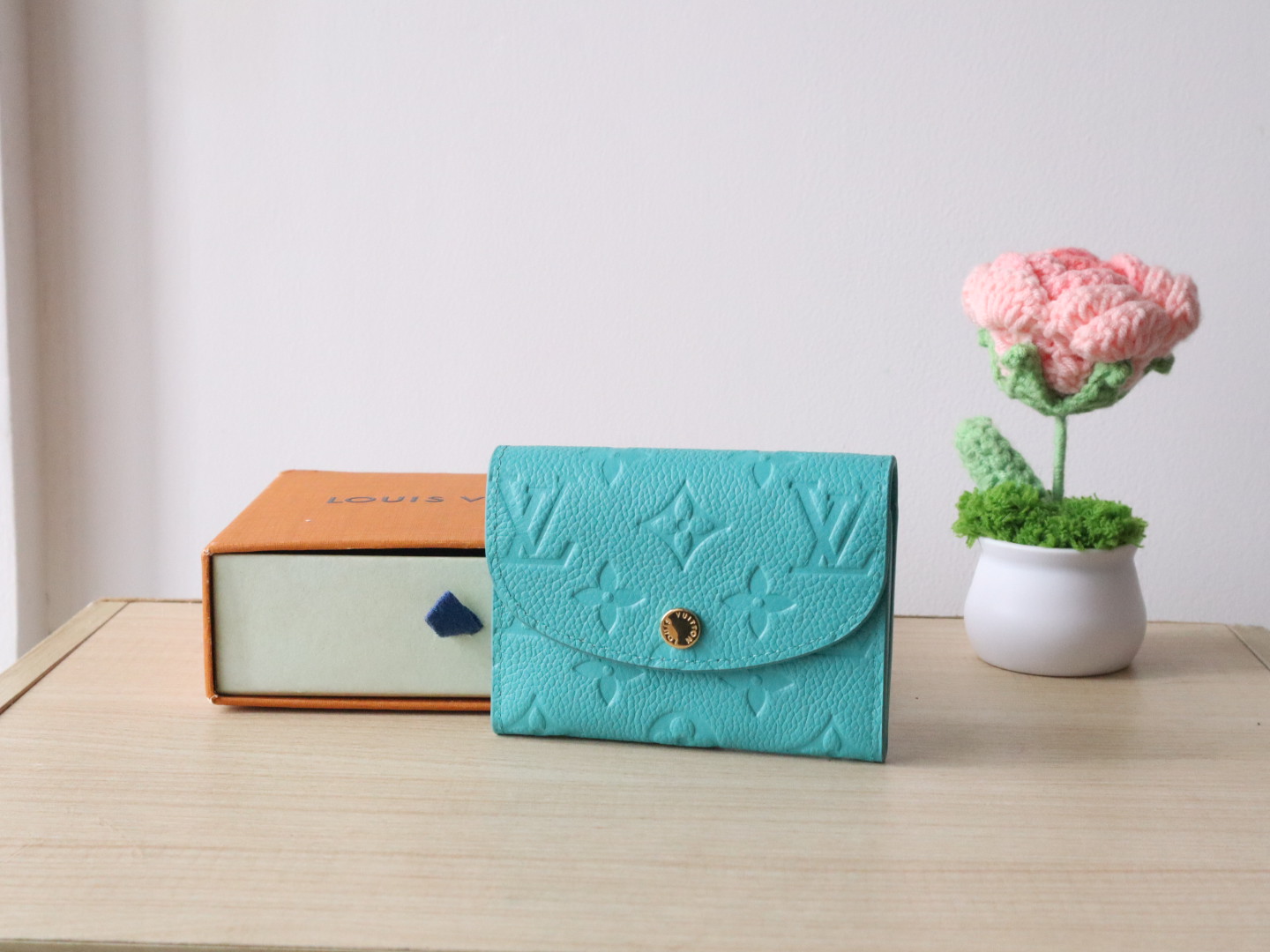Louis Vuitton Rosalie Coin Purse Monogram Empreinte Leather Turquoise Wallet 1 i1743408863445 5181 0 0