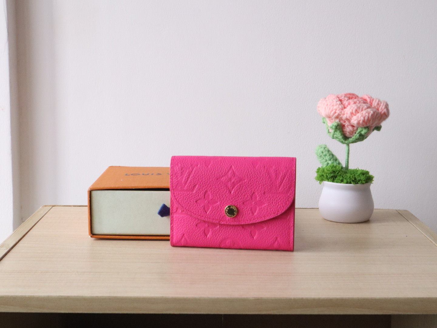 Louis Vuitton Rosalie Coin Purse Wallet Monogram Ampreinte Leather Pink 1 i1743408918351 6921 0 9