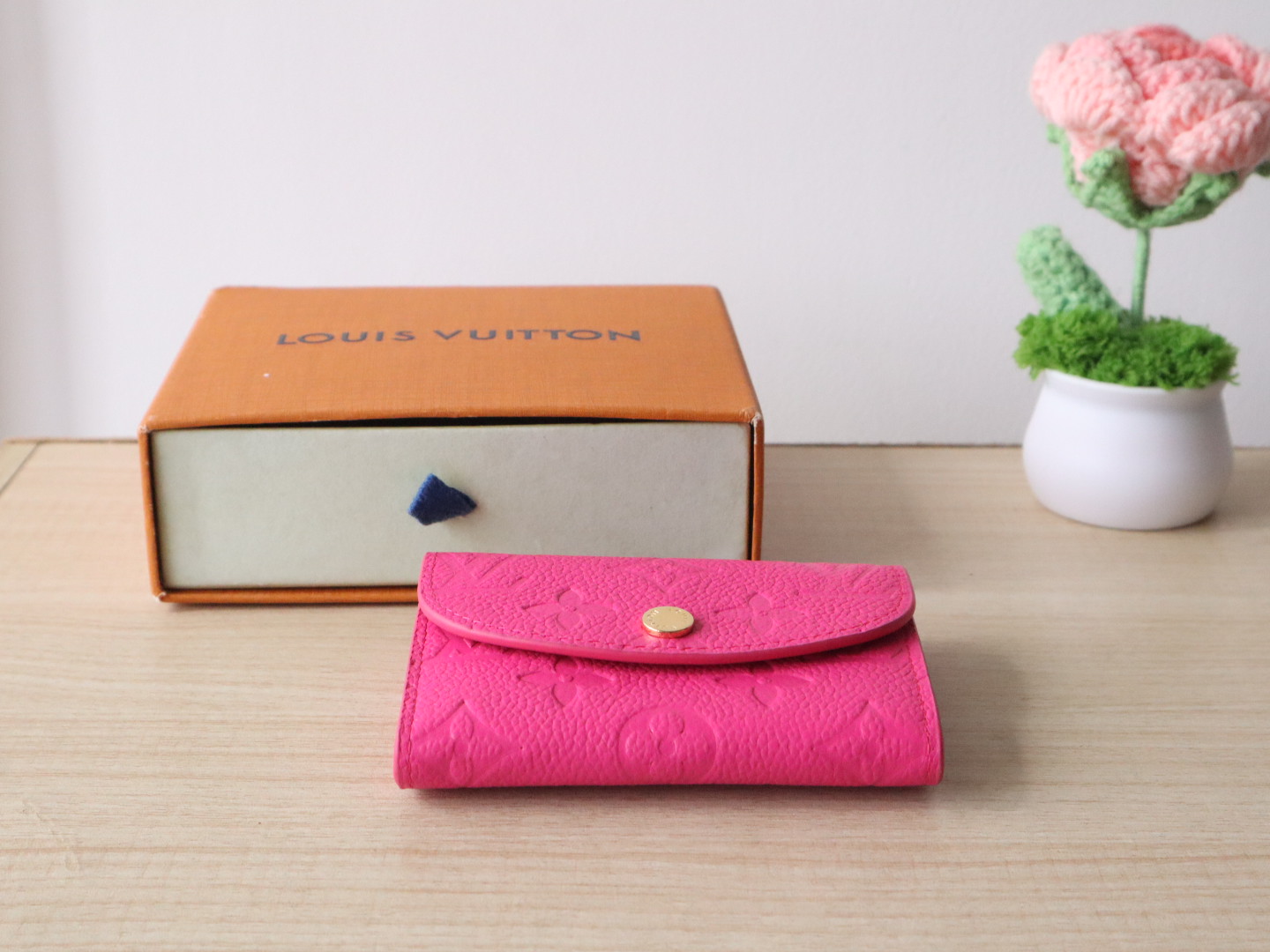 Louis Vuitton Rosalie Coin Purse Wallet Monogram Ampreinte Leather Pink 4 i1743408945920 7228 0 3