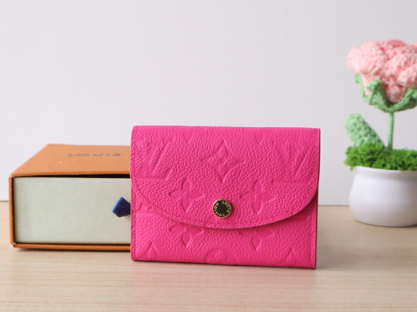 Louis Vuitton Rosalie Coin Purse Wallet Monogram Ampreinte Leather Pink 2 i1743408946410 4950 0 1