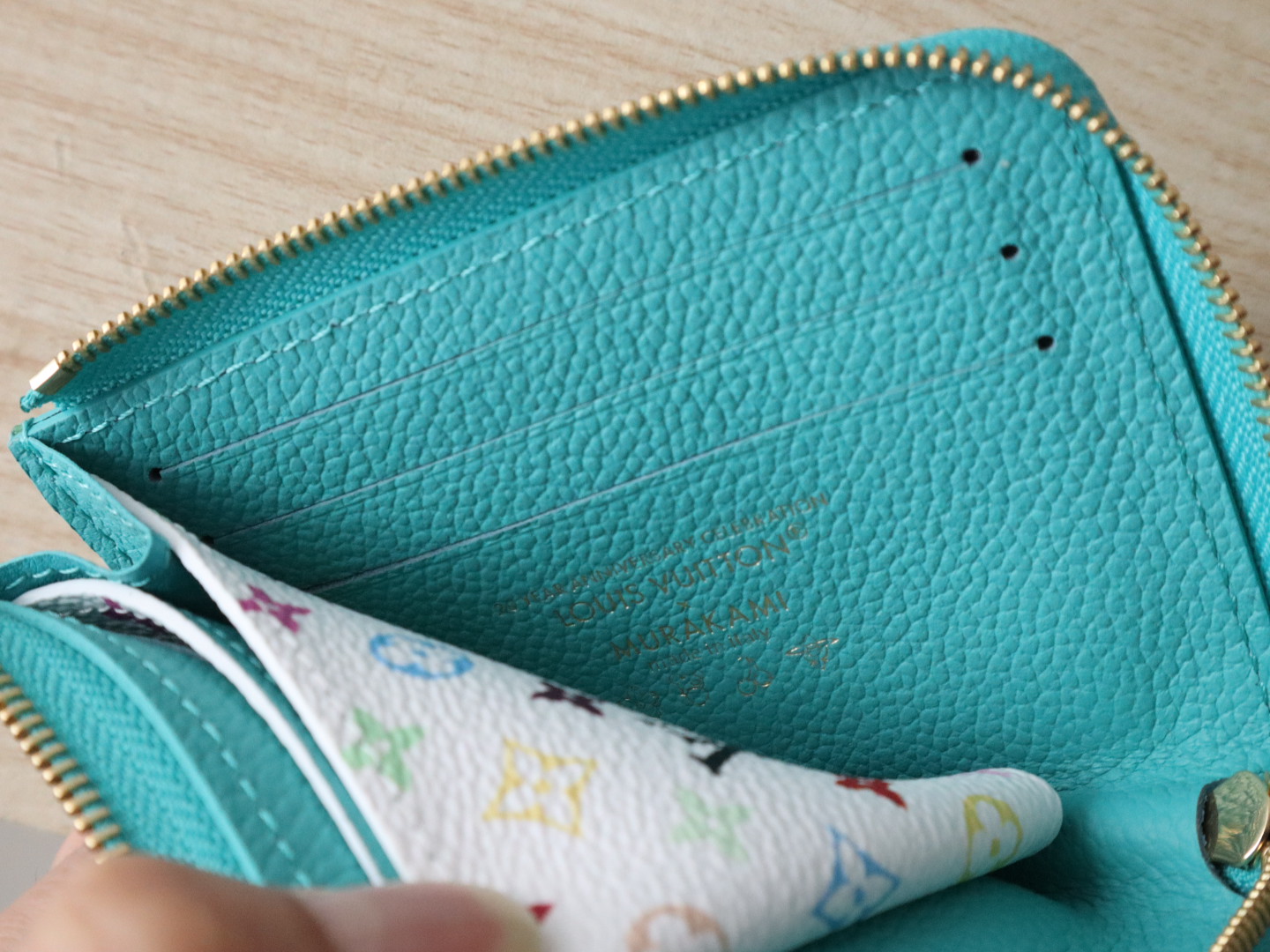 Louis Vuitton x TM Portfolio Compact Wallet Murakami Takashi Aqua Monogram 9 i1743409014781 2315 0 8