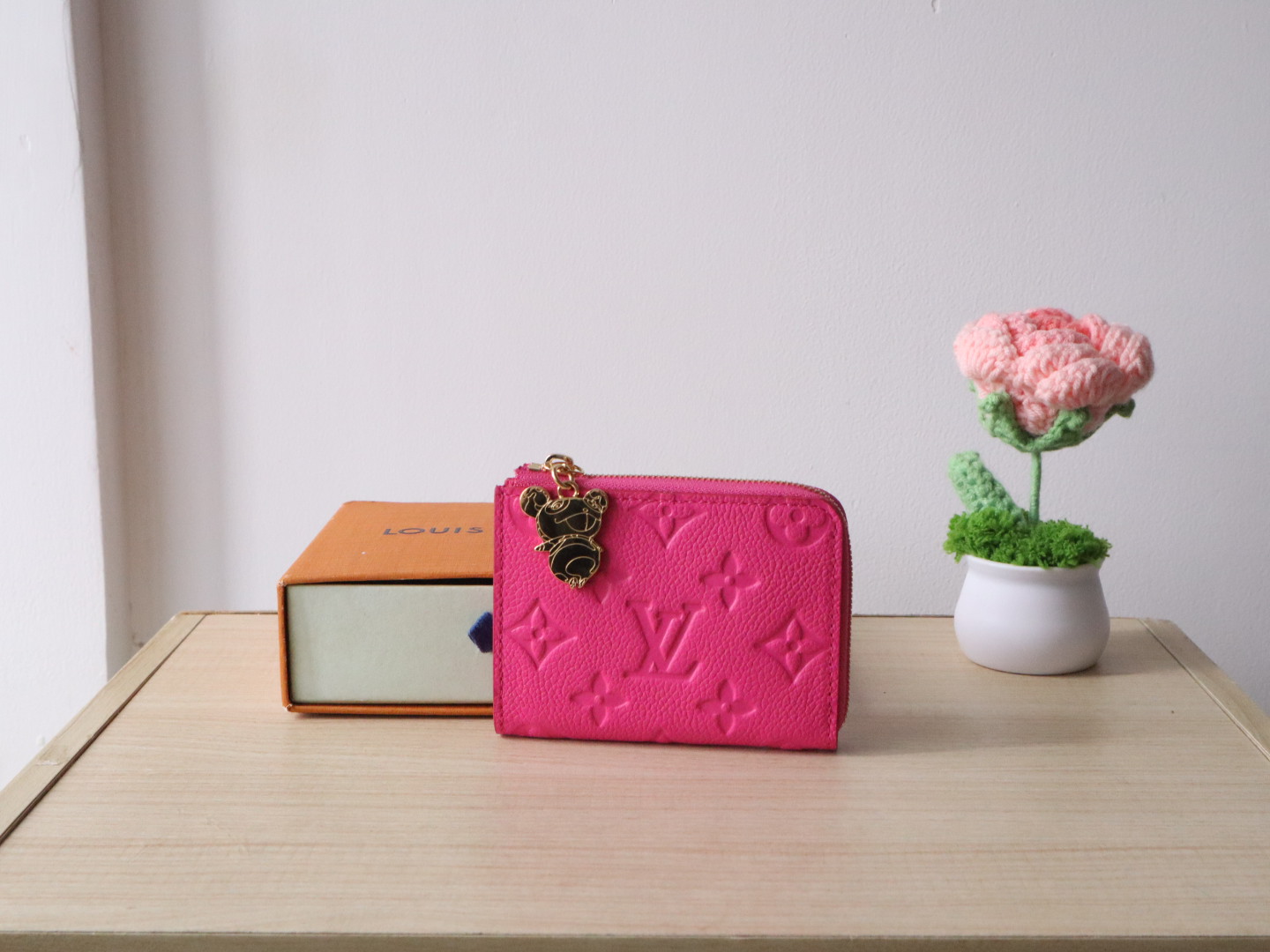 Louis Vuitton x Takashi Murakami Pink Monogram Empreinte Leather Wallet