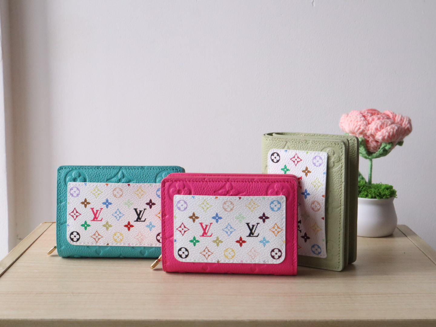 Louis Vuitton Murakami Takashi Cléa Wallet Monogram Empreinte Leather M13619