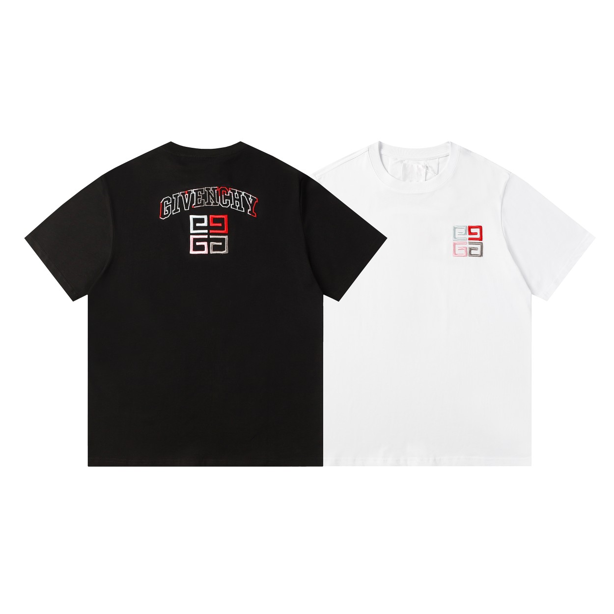 6132--- 6132---- Givenchy/Givenchy Camiseta informal de manga corta con logo de letra bordada colorida a la moda para h…