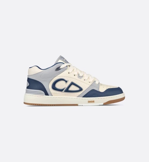 Dior Navy and Cream Leather Mid-Top Sneakers with CD Logo - Spring 2024 1 Dior Navy and Cream Leather Mid-Top Sneakers with CD Logo - Spring 2024
