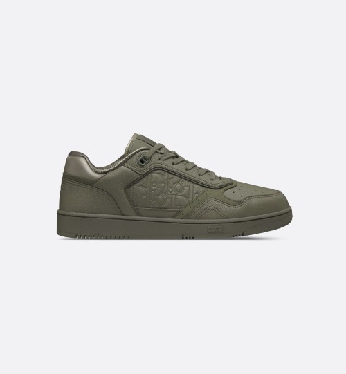 Dior B27 Low-Top Sneakers in Olive Leather with Oblique Print, Size 38-44 1 Dior B27 Low-Top Sneakers in Olive Leather with Oblique Print, Size 38-44