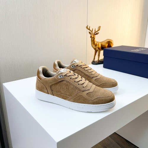 Dior Low-Top Sneakers in Brown Leather with Oblique Print Laces - Size 38-44