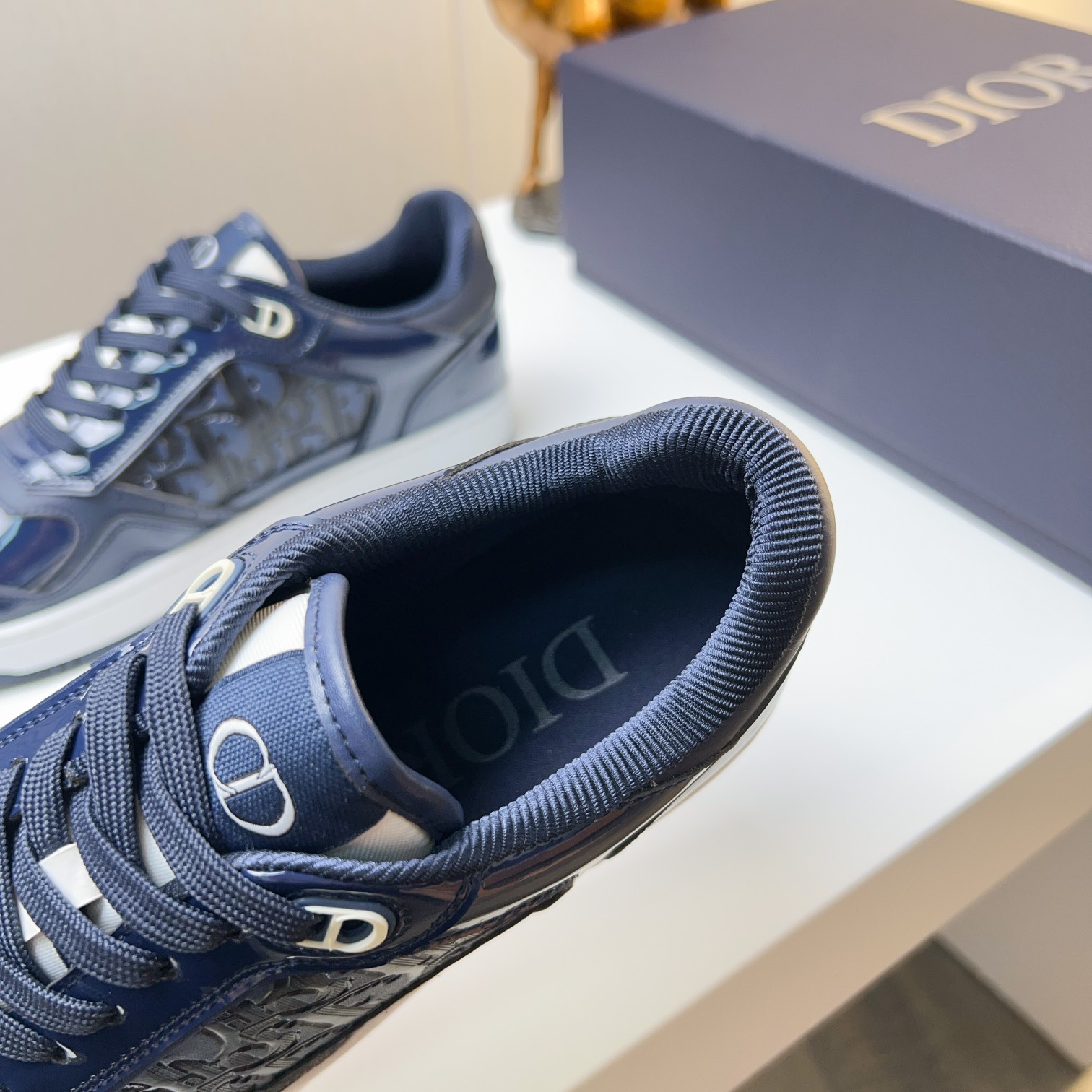 Dior Low-Top Sneakers in Blue Oblique Canvas and Calfskin Leather 6 a1751870803374 2221
